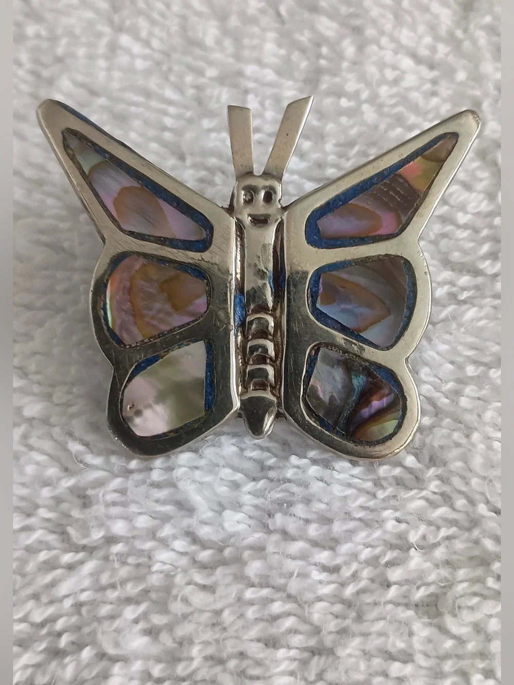 Silver Abalone Butterfly Pin brooch